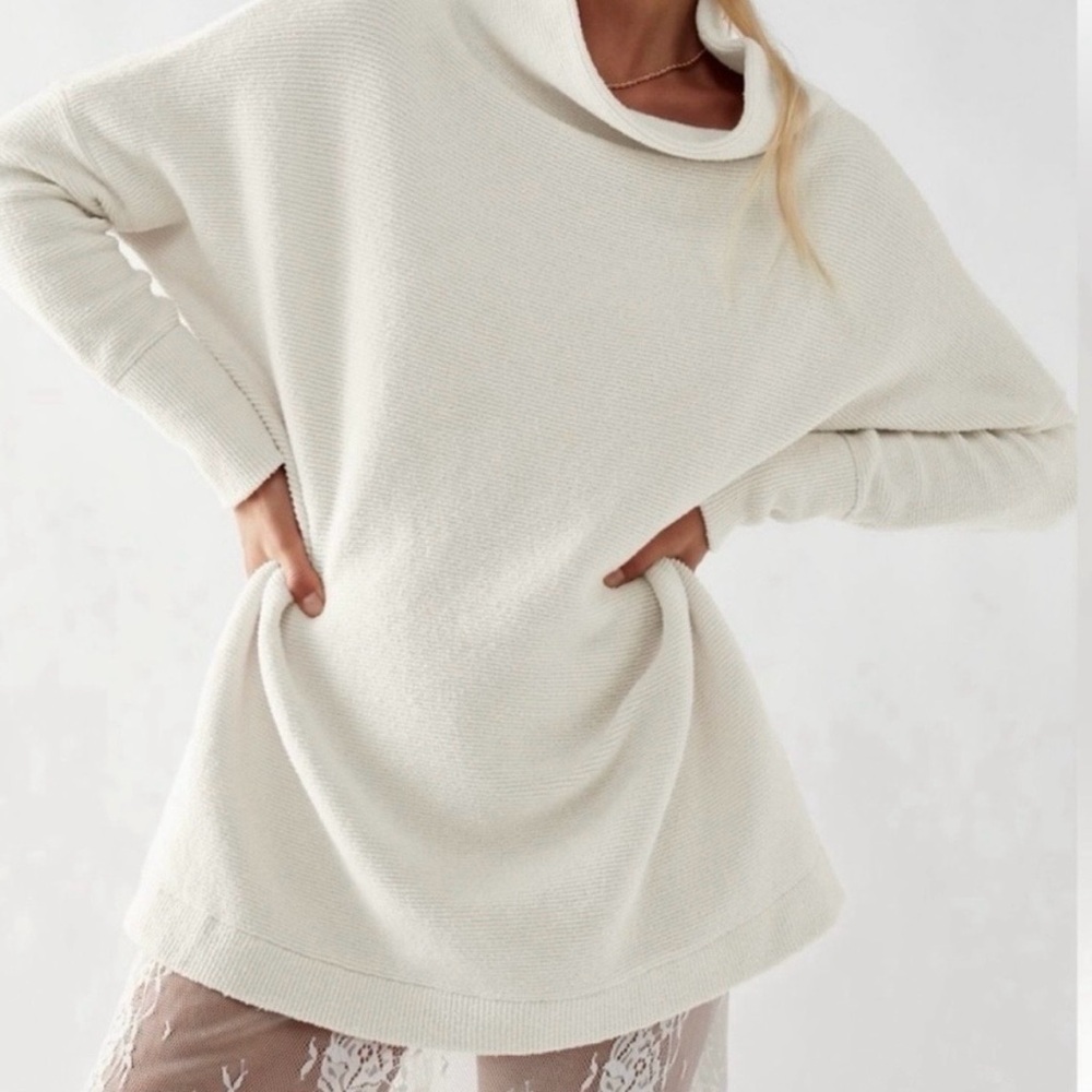 Free People Ottoman Slouchy Tunic / Sweater Dress - Ivory - Medium